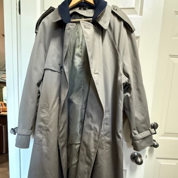 Polo Ralph Lauren Men’s Double-Breasted Trench Coat | Taupe Gray | Vintage 90s - Picture 1 of 5